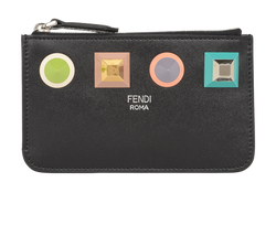 Fendi Key Case Pouch, Leather, Black, 1798242, DB/B, 3*